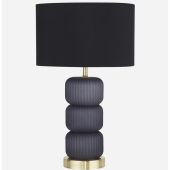 Searchlight Niagra EU60441 mat messing met blauw glas tafellamp