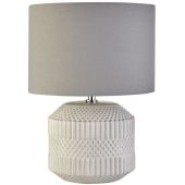 Searchlight Marquis EU60796WH witte tafellamp met grijze kap