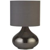 Searchlight Oslo EU60984SM rookglazen tafellamp met grijze kap