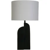 Searchlight Perth EU61650BK zwarte tafellamp met wit linnen kap