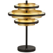 Searchlight Hive EU6357BG zwarte tafellamp met bladgoud