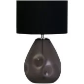 Searchlight Devon EU65420BK zwart gedeukt glazen tafellamp met zwarte kap