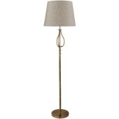 Searchlight Vegas EU7485AB antiek bronzen vloerlamp met jute kap
