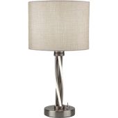 Searchlight Vegas EU7564SS stalen tafellamp met ivoor kleurige jute kap