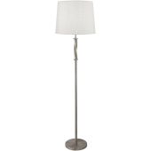 Searchlight Vegas EU7565SS stalen vloerlamp met ivoorkleurige jute kap