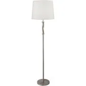 Searchlight Vegas EU7565SS stalen vloerlamp met ivoorkleurige jute kap