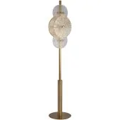 Searchlight Wagon Wheel EU88212-6BZ messing vloerlamp met glas