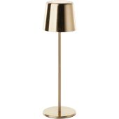 Brilliant Xaana G40939/18 geborsteld messing tafellamp met accu