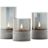 Theelichten 3st Bougie rookglas 15cm