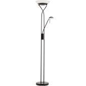 Brilliant Ollie G93036/06 zwarte uplighter met leeslamp