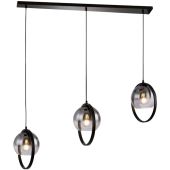 Freelight Aureol H2233SK zwarte hanglamp met rookglas
