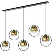 Freelight Aureol H2235GD zwarte hanglamp met goud glas