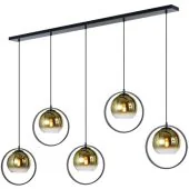Freelight Aureol H2235GD zwarte hanglamp met goud glas