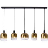 Freelight Vario H2635GD zwarte hanglamp met goud glas