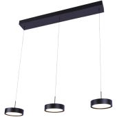 Freelight Alieno H3403Z zwarte langwerpige hanglamp met drie schijfvormige pendels