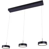 Freelight Alieno H3403Z zwarte langwerpige hanglamp met drie schijfvormige pendels