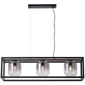 Freelight Dentro H4123SK zwarte hanglamp met rookglas