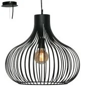 Freelight Aglio H7843Z zwarte hanglamp van dunne reepjes metaal