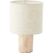 Brilliant Pia 93150/96 houten tafellamp met kap van textiel