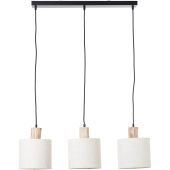 Brilliant Pia 99538/96 houten hanglamp met kappen van textiel