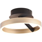 Freelight Pilota PL0940BG zwarte plafonnière met goudkleurige cirkelvormige lichtgevende ring