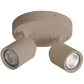 Freelight Razza PL1502C creme kleurige spot met ronde plafondplaat en twee spotjes