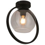 Freelight Aureol PL2231SK zwarte plafondlamp met rookglas