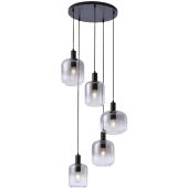 Freelight Vario PL2635SK zwarte hanglamp met rookglas