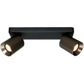 Freelight Strano PL3621GM zwarte plafondbalk met twee gunmetal kleurige spot voor GU10