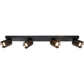 Freelight Strano PL3602GM ronde zwarte plafondplaat met twee gunmetal kleurige spot voor GU10