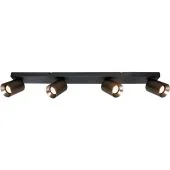Freelight Strano PL3602GM ronde zwarte plafondplaat met twee gunmetal kleurige spot voor GU10