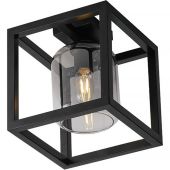 Freelight Dentro PL4121SK zwarte plafondlamp met rookglas