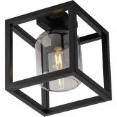 Freelight Dentro PL4121SK zwarte plafondlamp met rookglas