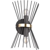 Trio Rod R21532080 zwart met goud kleurige wandlamp