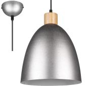 Trio Jagger R30681067 antiek staal kleurige hanglamp met hout
