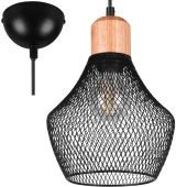 Trio Valeria R31281032 zwarte hanglamp met hout