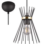 Trio Rod R31531080 zwart met goud kleurige hanglamp