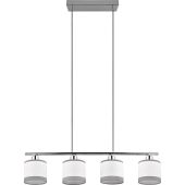 Trio Davos R31554006 chromen hanglamp met witte kapjes van textiel