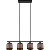 Trio Davos R31554041 zwarte hanglamp met taupe textiel