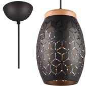 Trio Bidar R31571080 zwart met goud kleurige hanglamp
