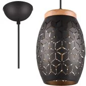 Trio Bidar R31571080 zwart met goud kleurige hanglamp