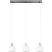 Reality Molly R31863007 staal kleurige hanglamp met wit glazen kapjes