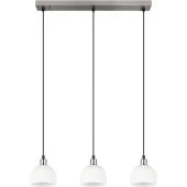 Reality Molly R31863007 staal kleurige hanglamp met wit glazen kapjes