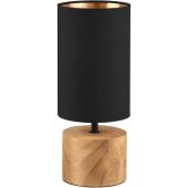 Trio Woody R50171930 hout met zwart textiel tafellampje
