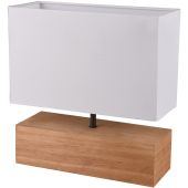 Trio Woody R50181030 houten tafellamp met wit textiel kap