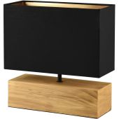 Trio Woody R50181080 hout met zwart textiel tafellamp