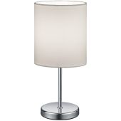 Trio Jerry R50491001 chromen tafellampje met wit kapje