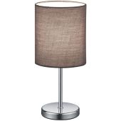 Trio Jerry R50491011 chromen tafellampje met grijs kapje