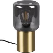 Trio Nico R50591008 messing tafellamp met rookglas