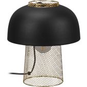 Trio Punch R50811032 mat zwart tafellamp met goud kleurige voet